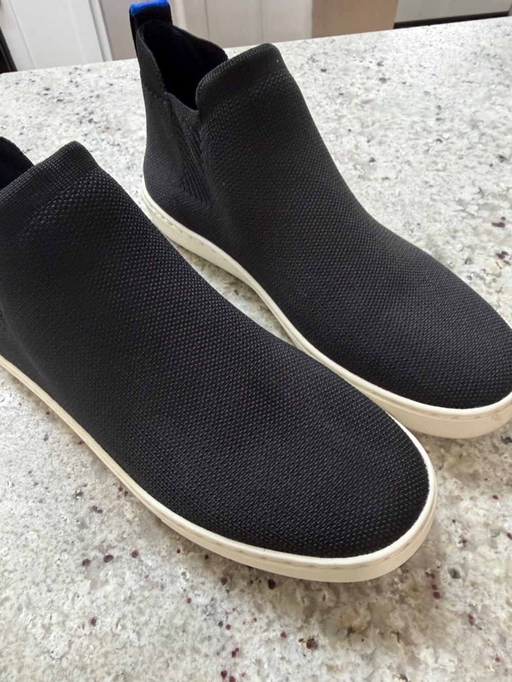 Rothy's The Chelsea Boot Knit Black High Top Knit Pull On Sneaker Shoes Size 9 - Picture 3 of 9
